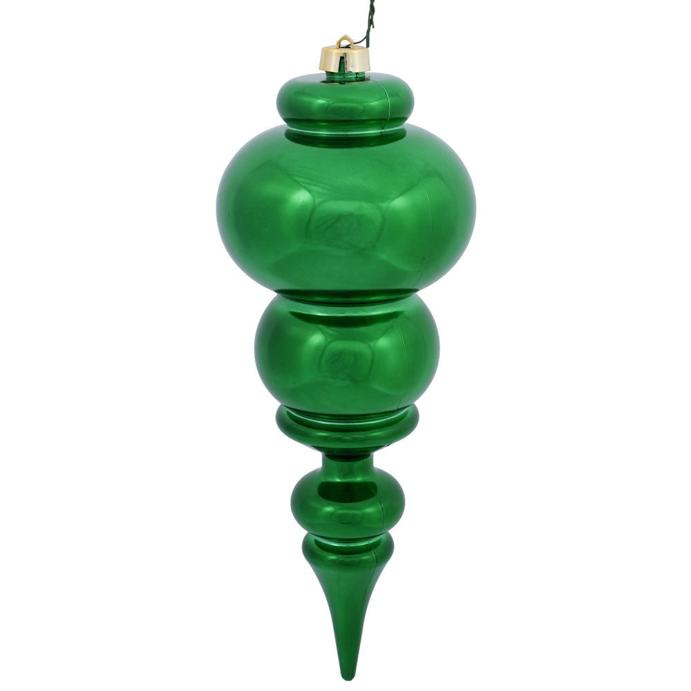 Vickerman 14 in. Green Shiny Finial Christmas Ornament