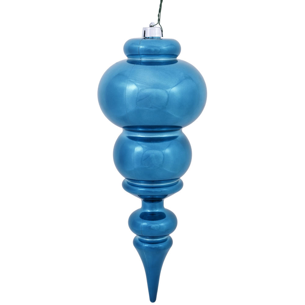 Vickerman 14 in. Turquoise Shiny Finial Christmas Ornament