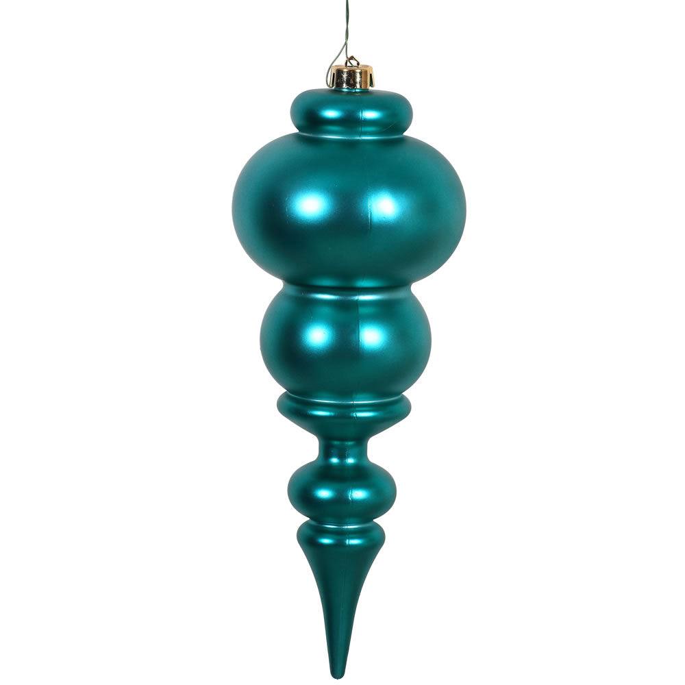 Vickerman 14 in. Teal Matte Finial Christmas Ornament