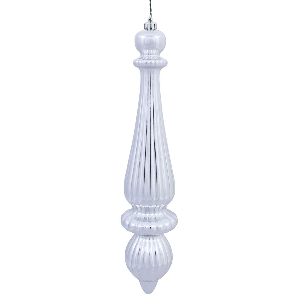 Vickerman 14 in. Silver Shiny Finial Christmas Ornament