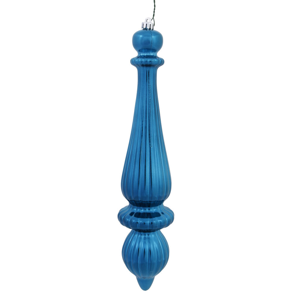 Vickerman 14 in. Turquoise Matte Finial Christmas Ornament