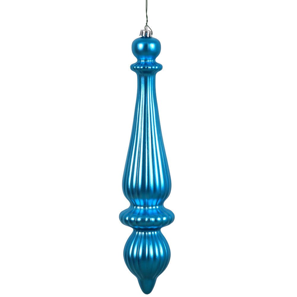 Vickerman 14 in. Turquoise Shiny Finial Christmas Ornament
