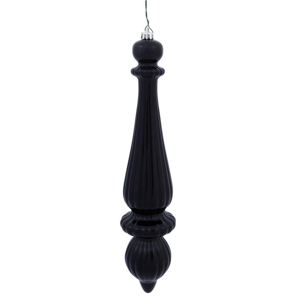 Vickerman 14 in. Black Shiny Finial Christmas Ornament