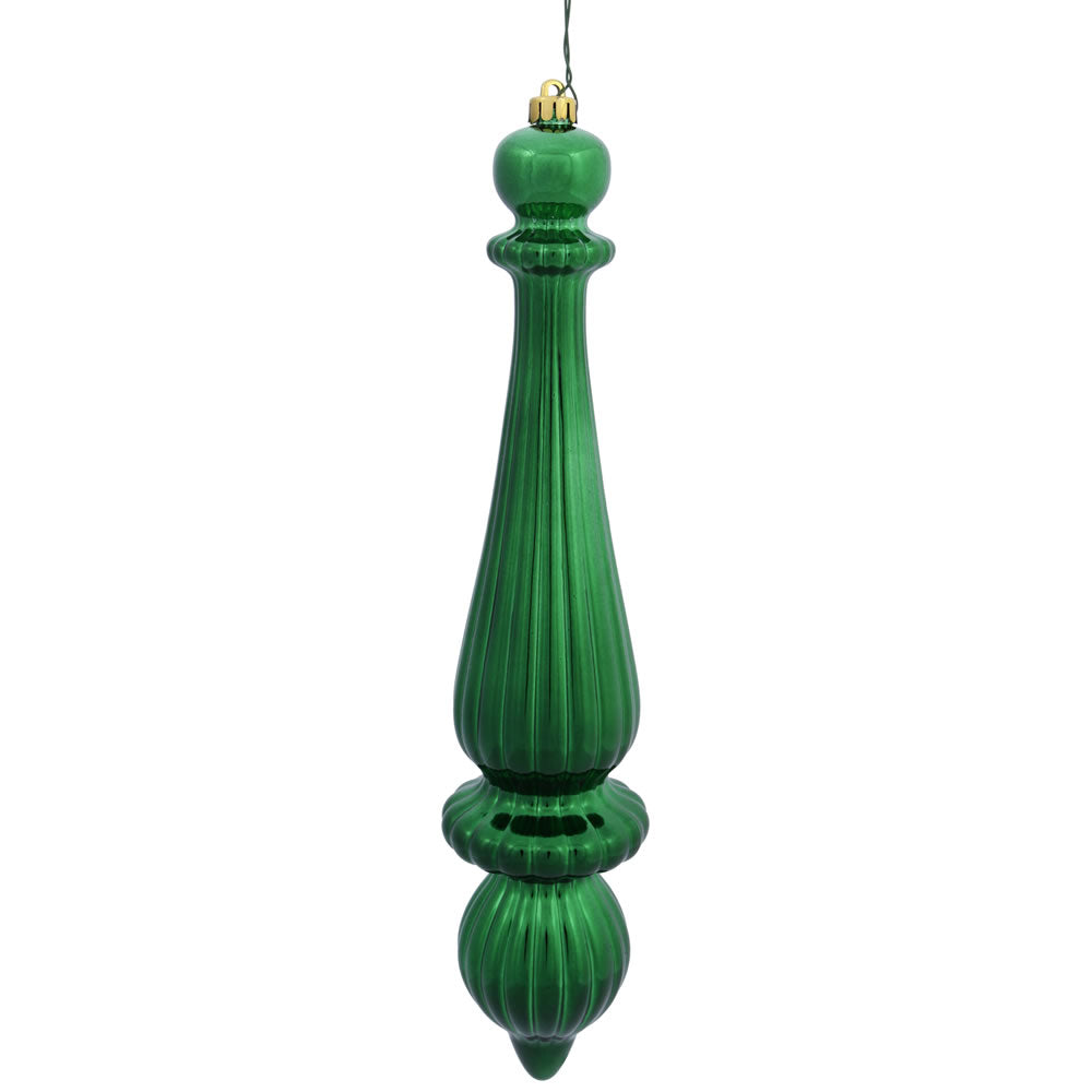 Vickerman 14 in. Emerald Shiny Finial Christmas Ornament
