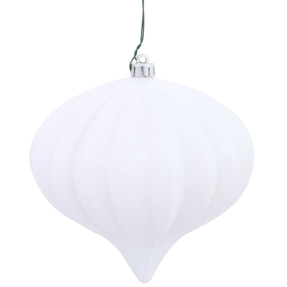 Vickerman 5.7 in. White Shiny Onion Christmas Ornament