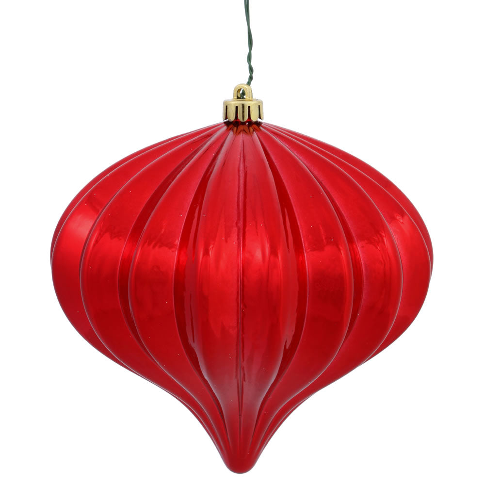 Vickerman 5.7 in. Red Shiny Onion Christmas Ornament