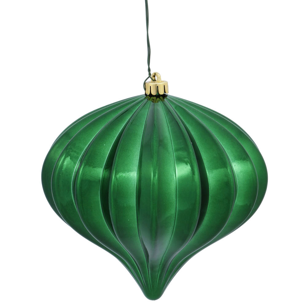 Vickerman 5.7 in. Green Shiny Onion Christmas Ornament