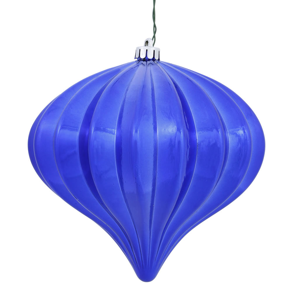 Vickerman 5.7 in. Cobalt Blue Shiny Onion Christmas Ornament
