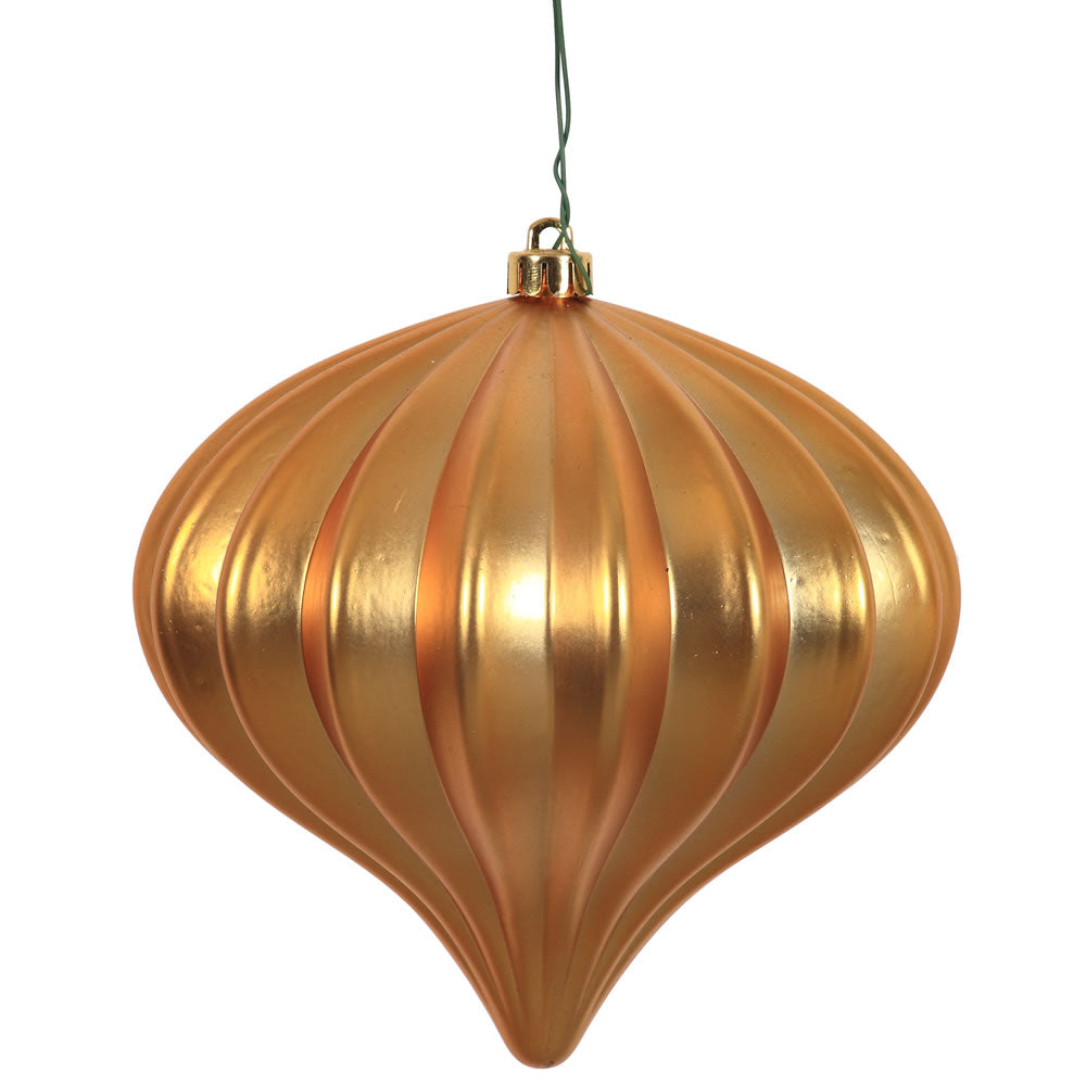 Vickerman 5.7 in. Antique Gold Matte Onion Christmas Ornament