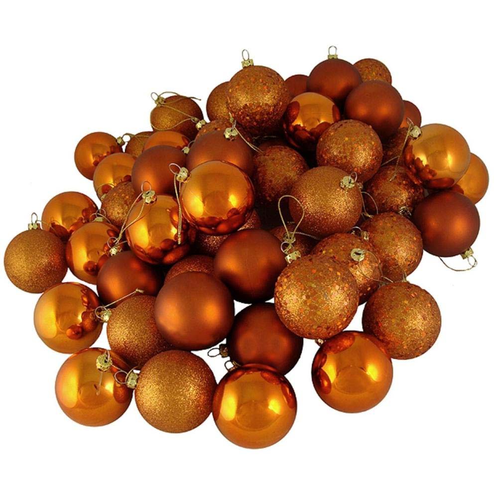 10" Burnished Orange Acrylic Beaded Foil Styrofoam Christmas Ball Ornament