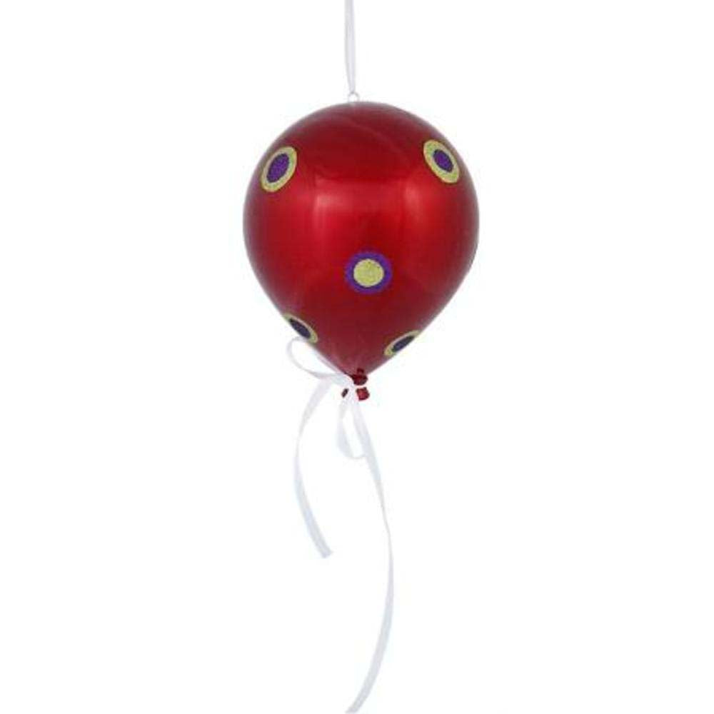 3PK - 7.5" x 6" Red Candy Dot Balloon Holiday Christmas Ornaments