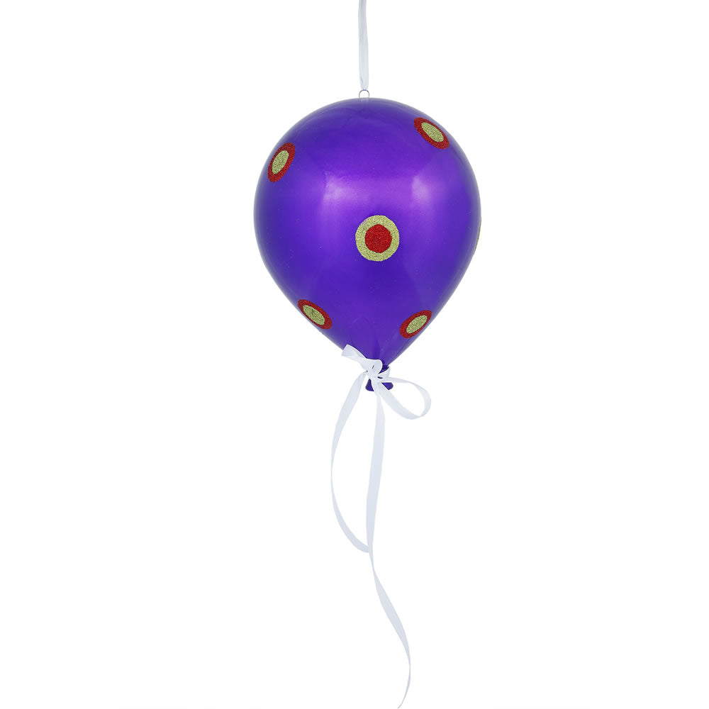 Vickerman 10 in. Purple Candy Balloon Christmas Ornament