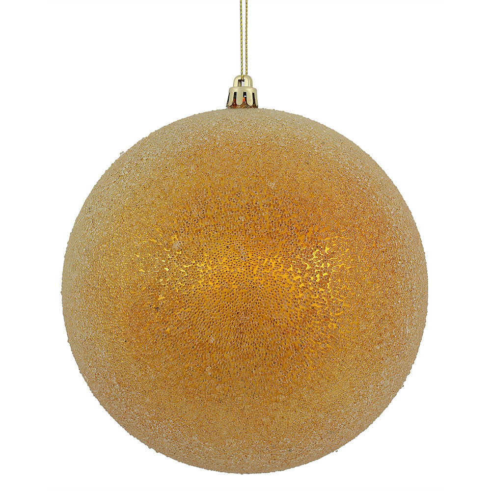 Vickerman 6 in. Antique Gold Ball Christmas Ornament