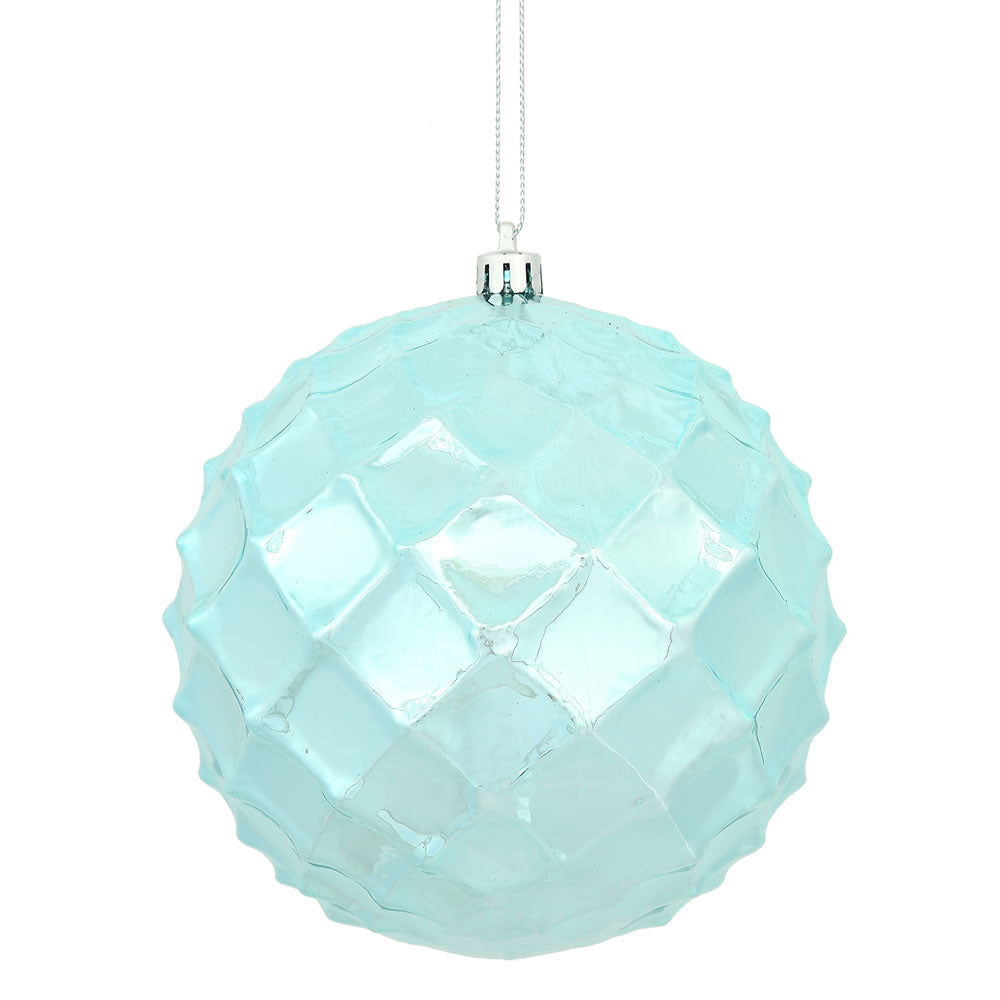 Vickerman 4.75 in. Baby Blue Shiny Diamond Bauble Christmas Ornament