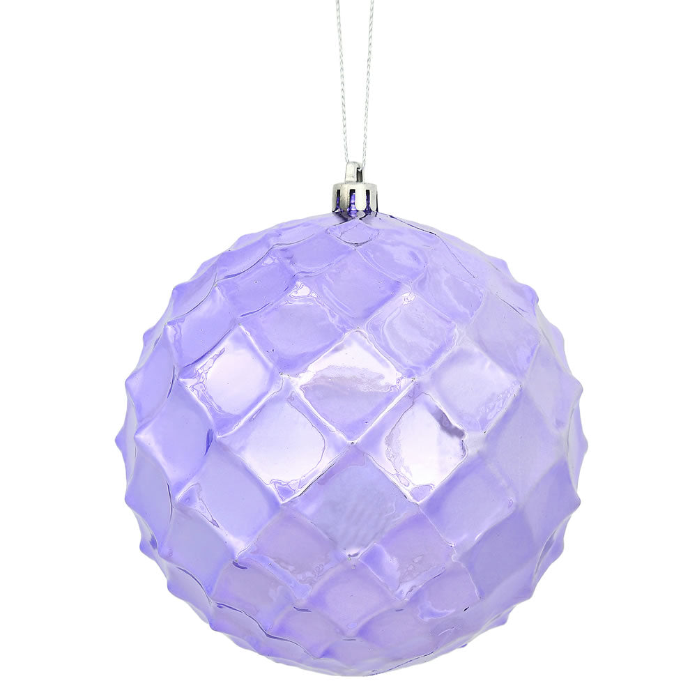 Vickerman 4.75 in. Lavender Shiny Diamond Bauble Christmas Ornament