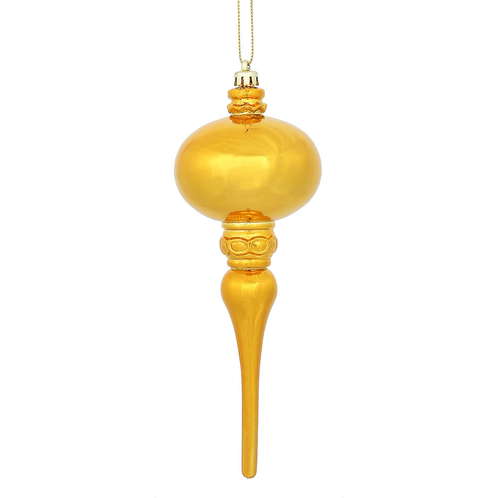 Vickerman 8 in. Antique Gold Shiny Finial Christmas Ornament