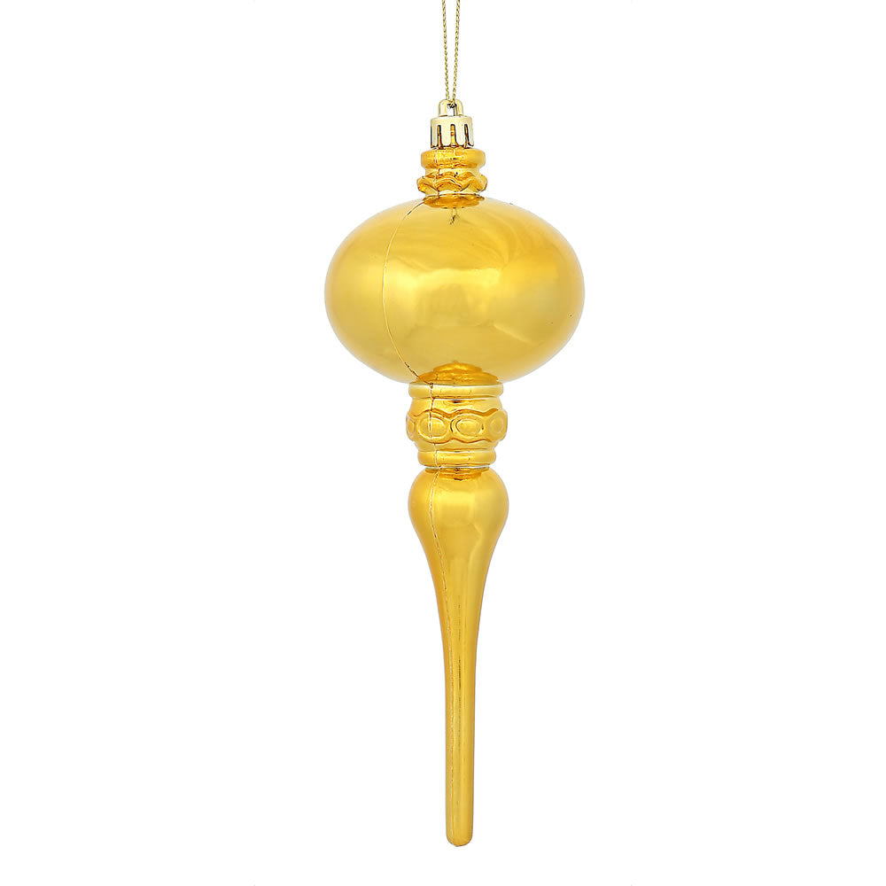 Vickerman 8 in. Honey Gold Shiny Finial Christmas Ornament