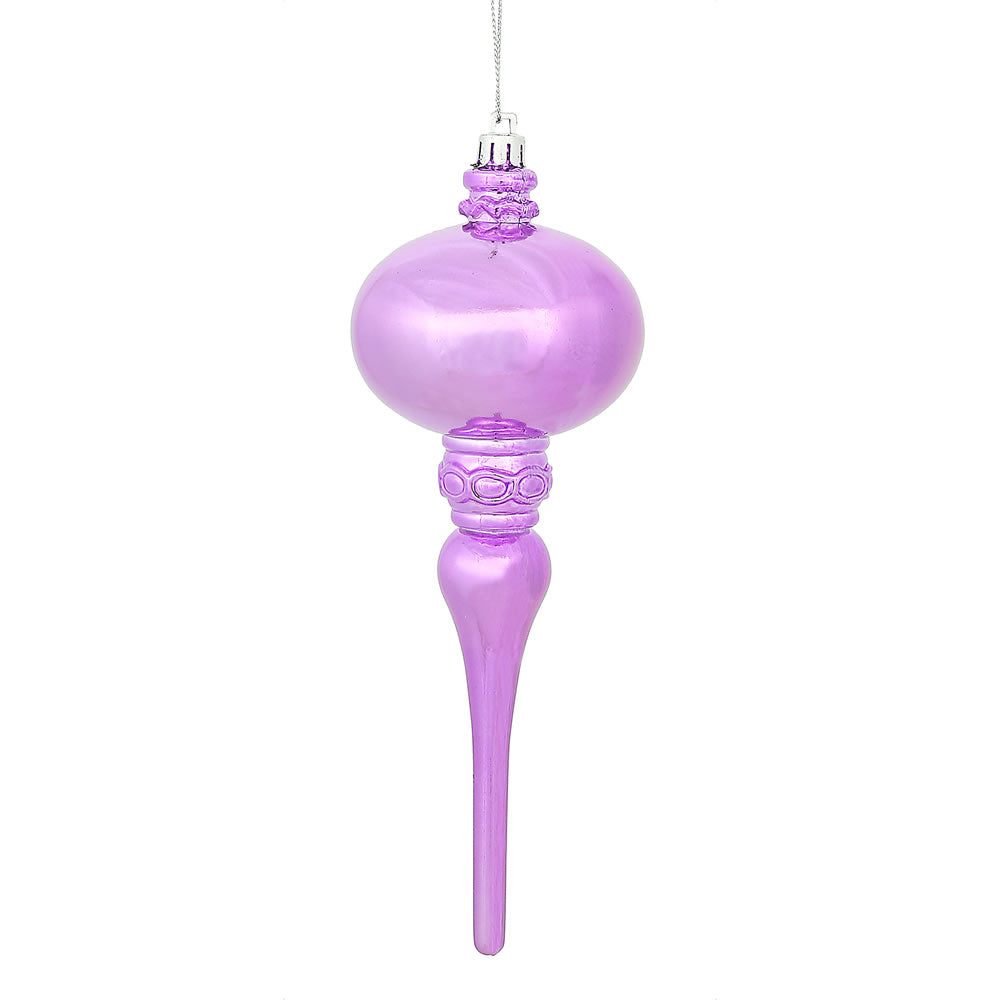 Vickerman 8 in. Orchid Shiny Finial Christmas Ornament