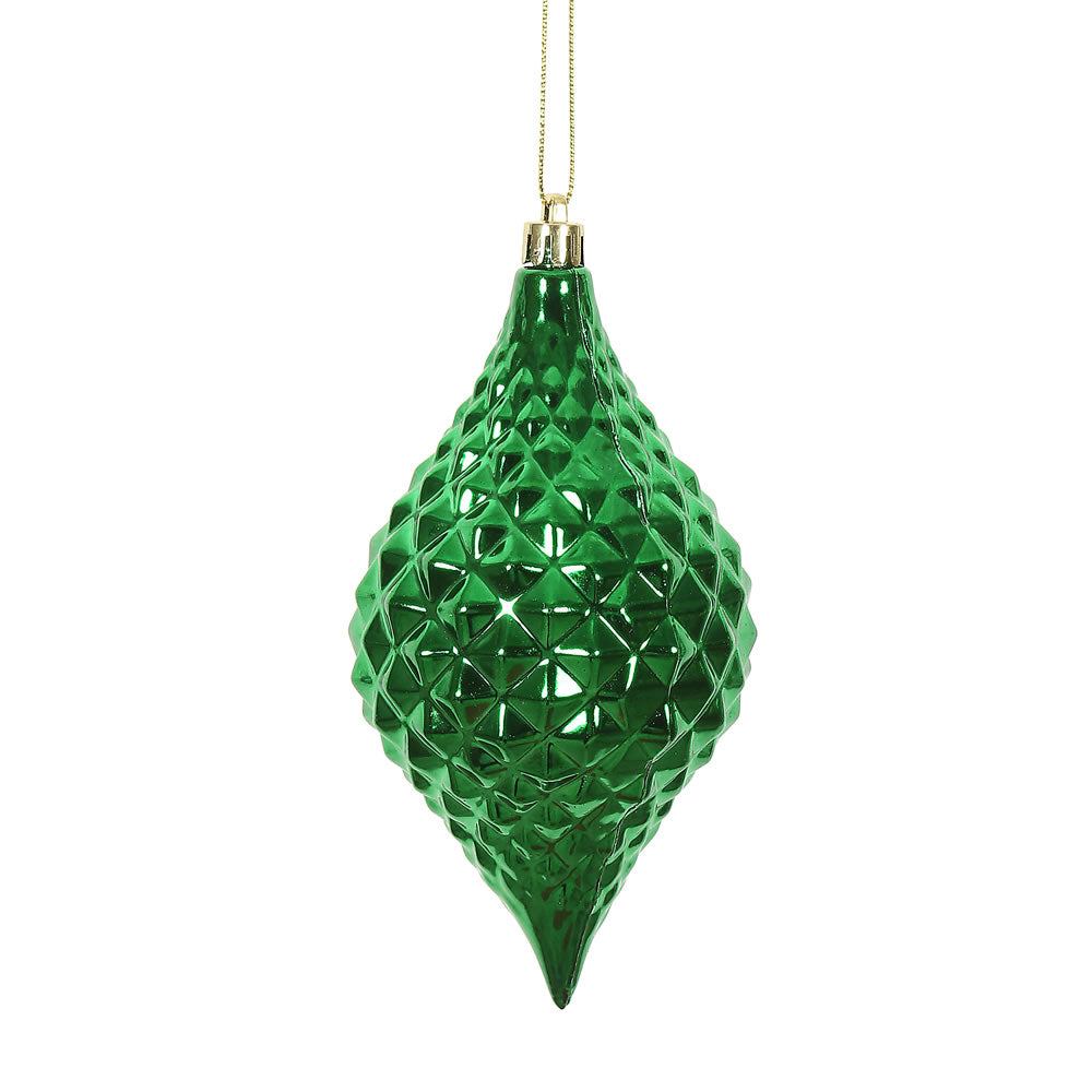 Vickerman 6 in. Green Shiny Drop Christmas Ornament