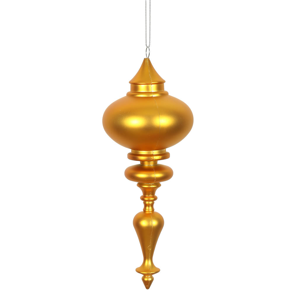 Vickerman 8.7 in. Antique Gold Matte Finial Christmas Ornament