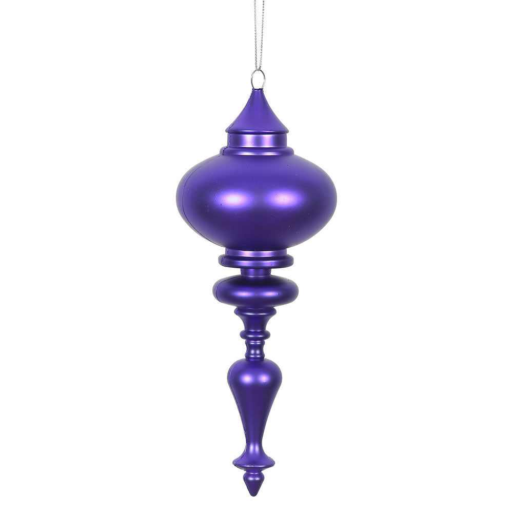 Vickerman 8.7 in. Purple Matte Finial Christmas Ornament
