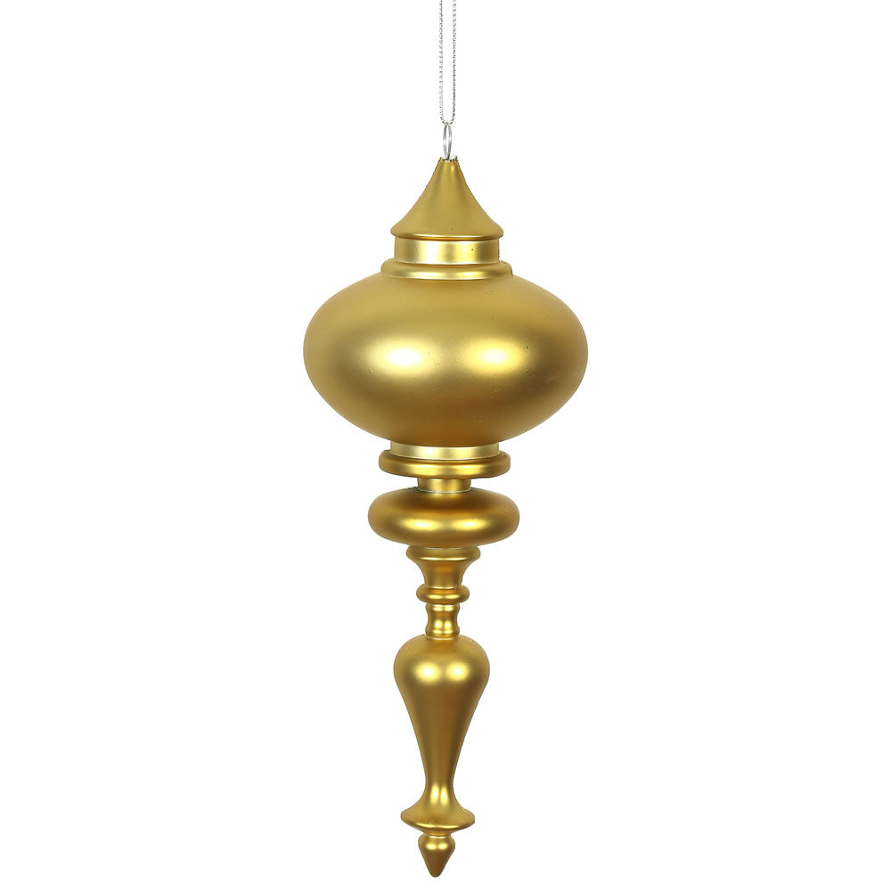 Vickerman 8.7 in. Gold Matte Finial Christmas Ornament