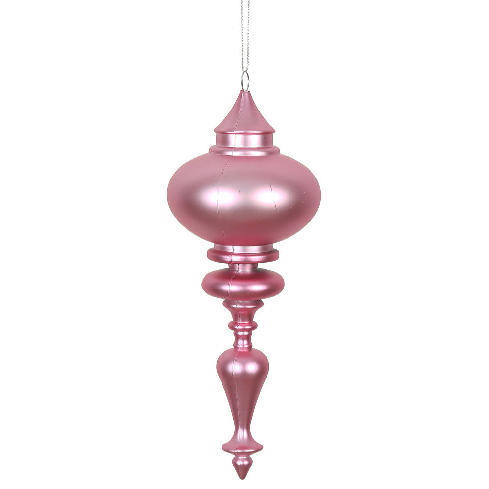Vickerman 8.7 in. Pink Matte Finial Christmas Ornament