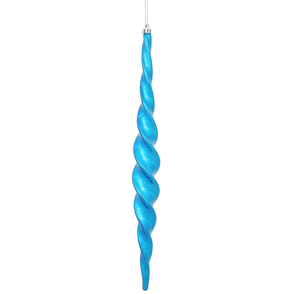 Vickerman 14.6 in. Blue Shiny Icicle Christmas Ornament