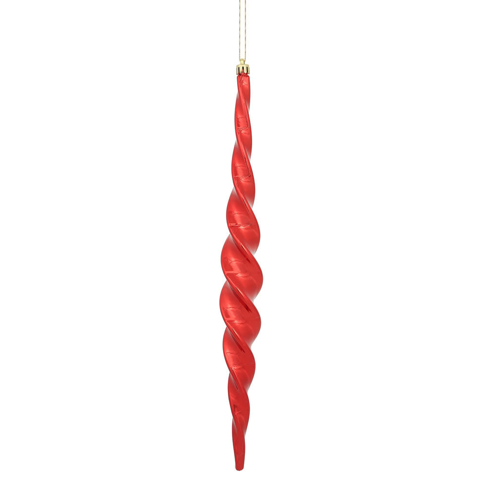 Vickerman 14.6 in. Red Shiny Icicle Christmas Ornament