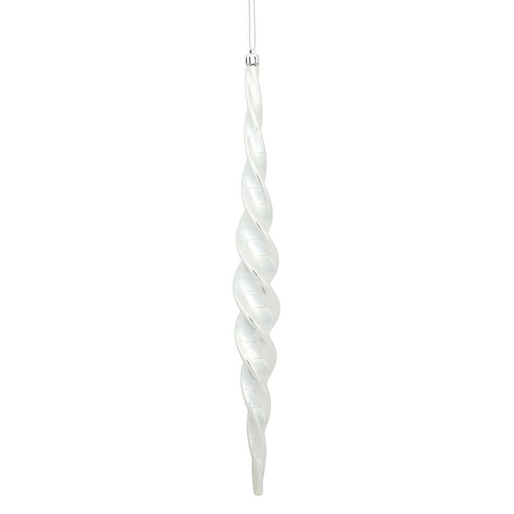 Vickerman 14.6 in. Silver Shiny Icicle Christmas Ornament