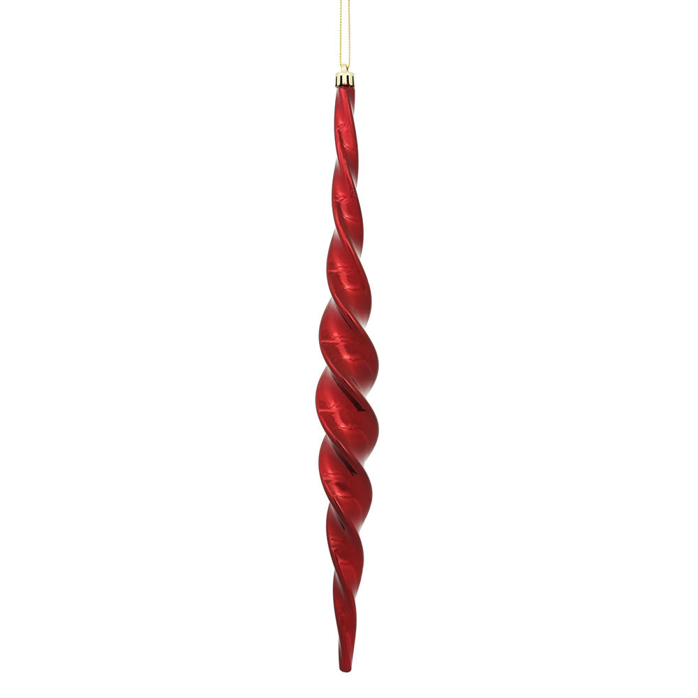 Vickerman 14.6 in. Wine Shiny Icicle Christmas Ornament