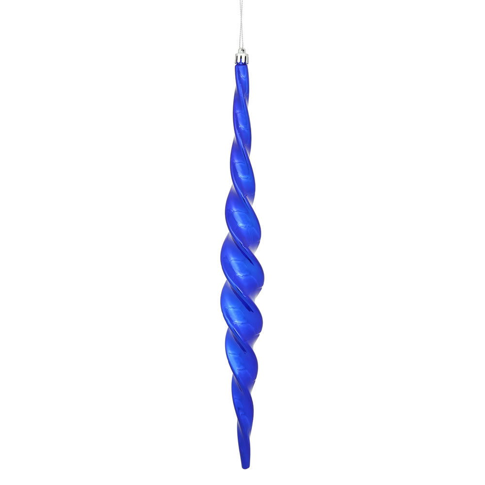 Vickerman 14.6 in. Cobalt Blue Shiny Icicle Christmas Ornament