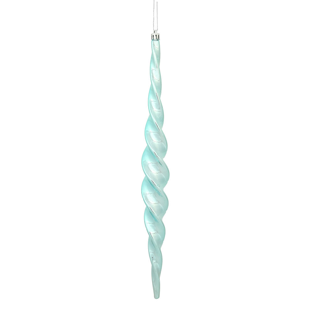 Vickerman 14.6 in. Baby Blue Shiny Icicle Christmas Ornament