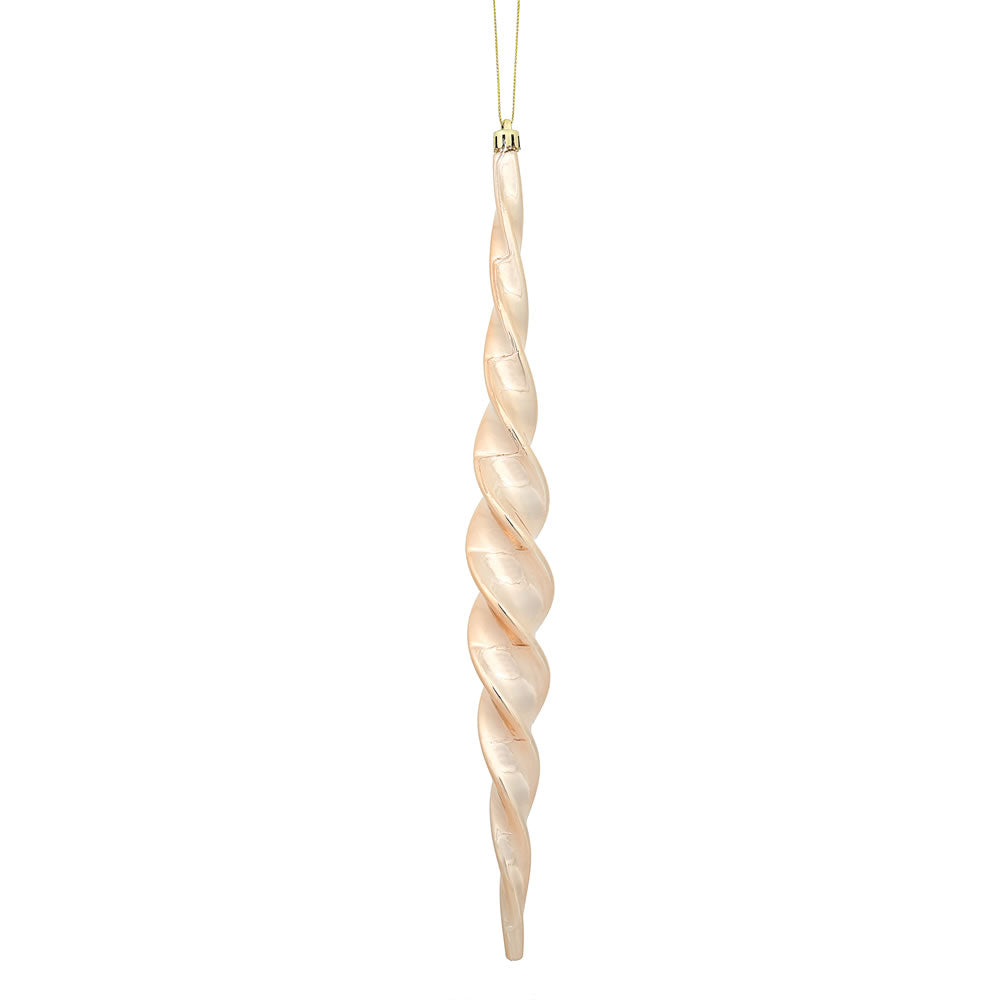 Vickerman 14.6 in. Rose Gold Shiny Icicle Christmas Ornament