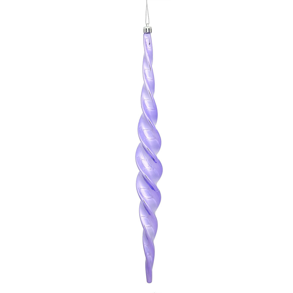 Vickerman 14.6 in. Lavender Shiny Icicle Christmas Ornament