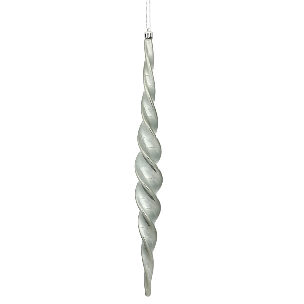 Vickerman 14.6 in. Pewter Shiny Icicle Christmas Ornament