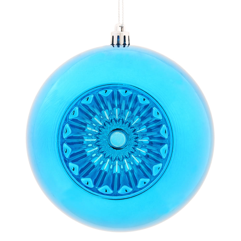 Vickerman 4.75 in. Blue Shiny Ball Christmas Ornament