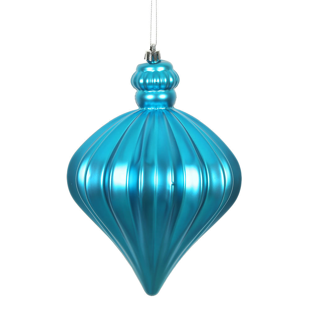 Vickerman 6 in. Turquoise Matte Drop Christmas Ornament