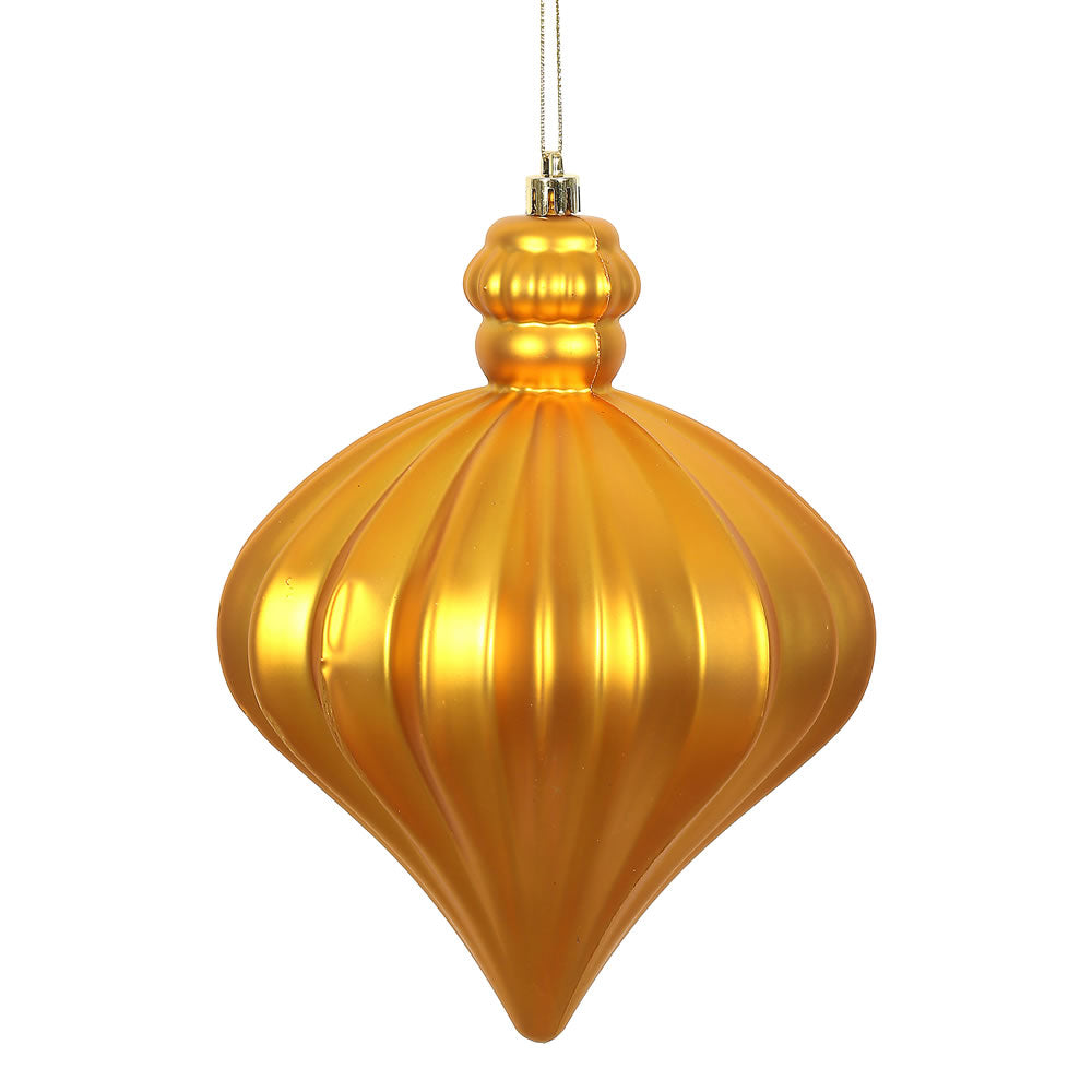 Vickerman 6 in. Antique Gold Matte Drop Christmas Ornament