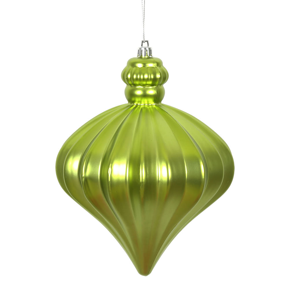 Vickerman 6 in. Lime Matte Onion Drop Christmas Ornament