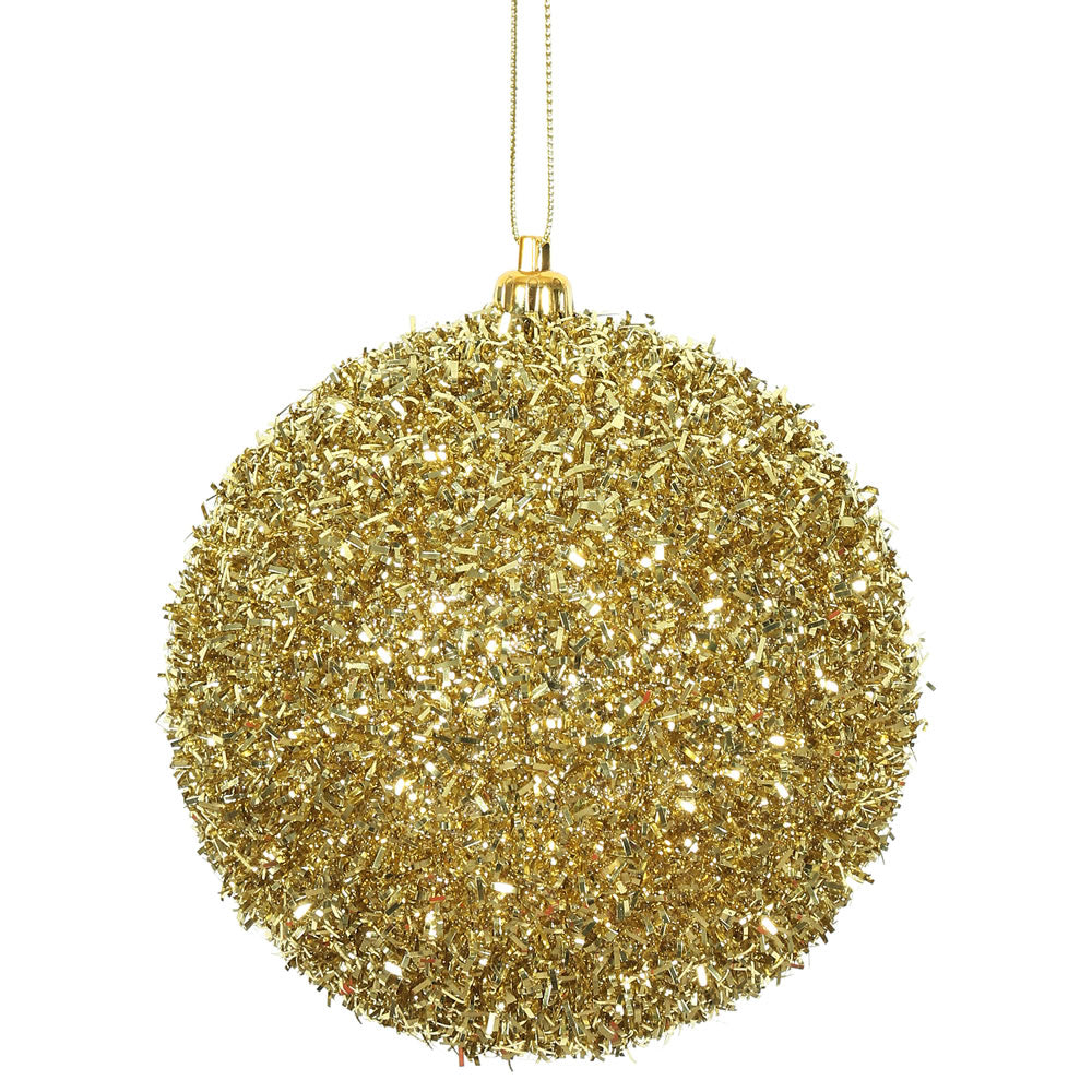 Vickerman 4 in. Gold Ball Christmas Ornament