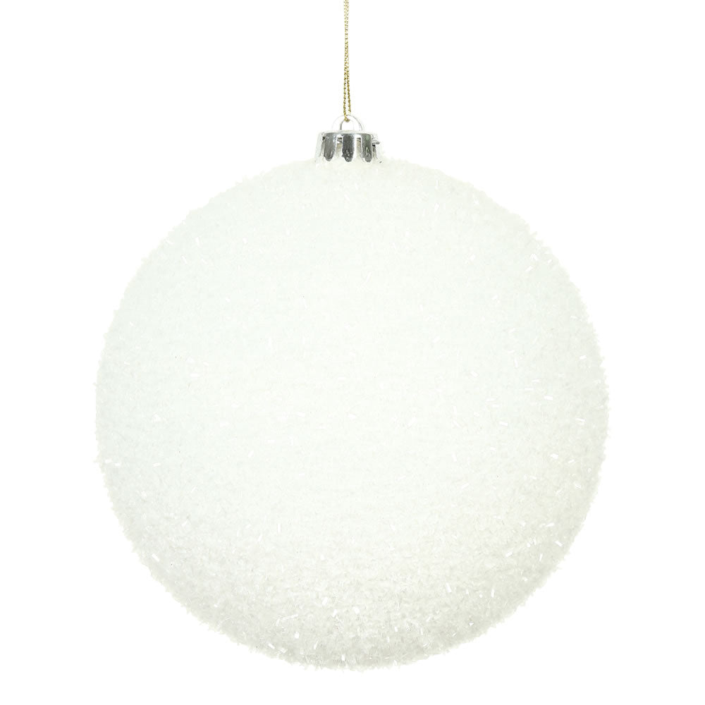 Vickerman 6 in. White Ball Christmas Ornament