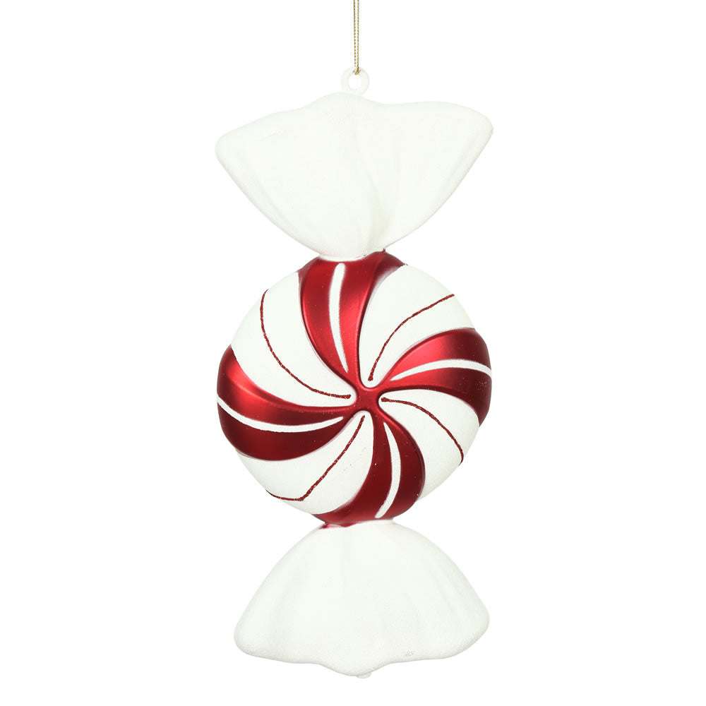 Vickerman 12 in. Red-White swirl Candy Candy Christmas Ornament