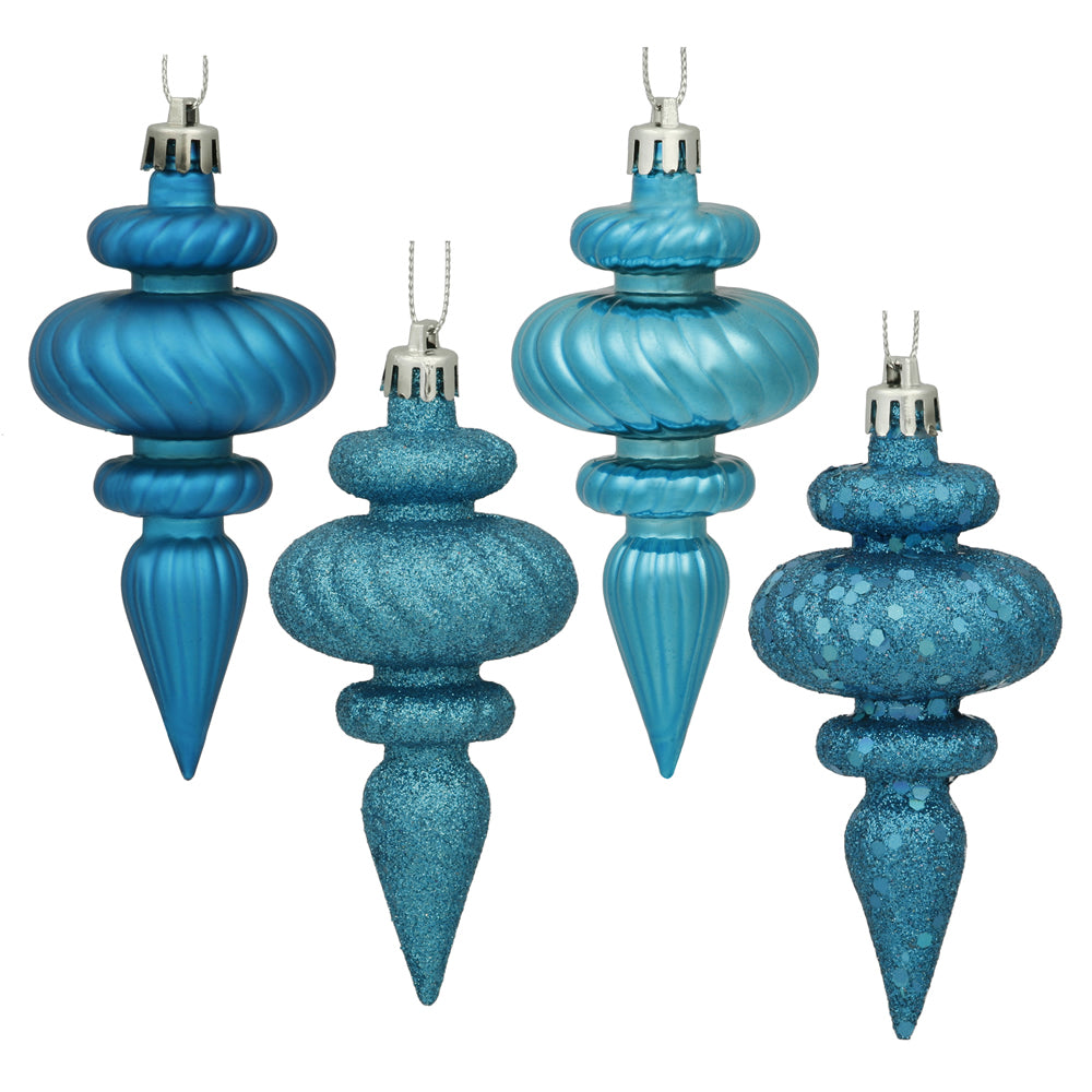 Vickerman 4 in. Turquoise Finial Christmas Ornament