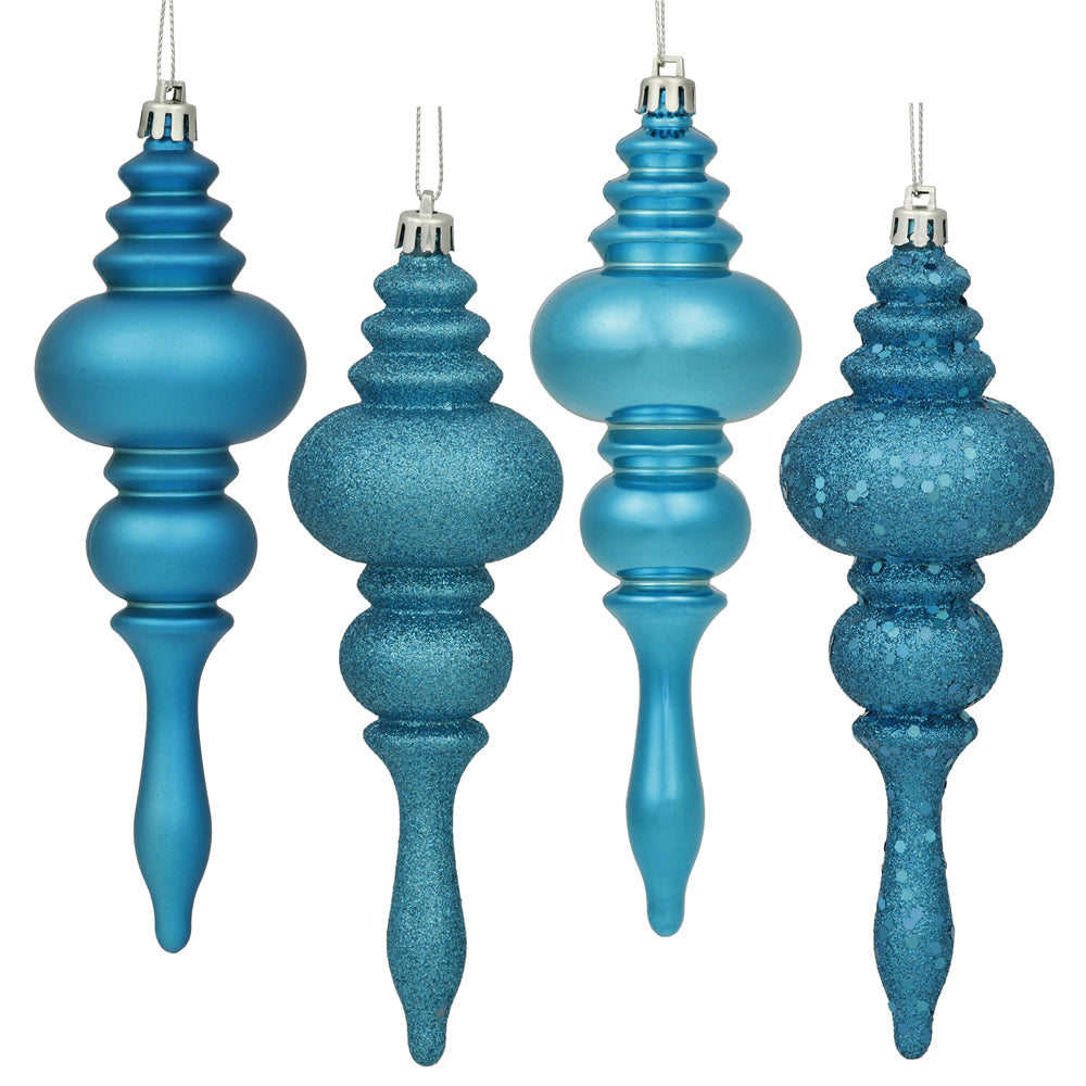 Vickerman 7 in. Turquoise Finial Christmas Ornament