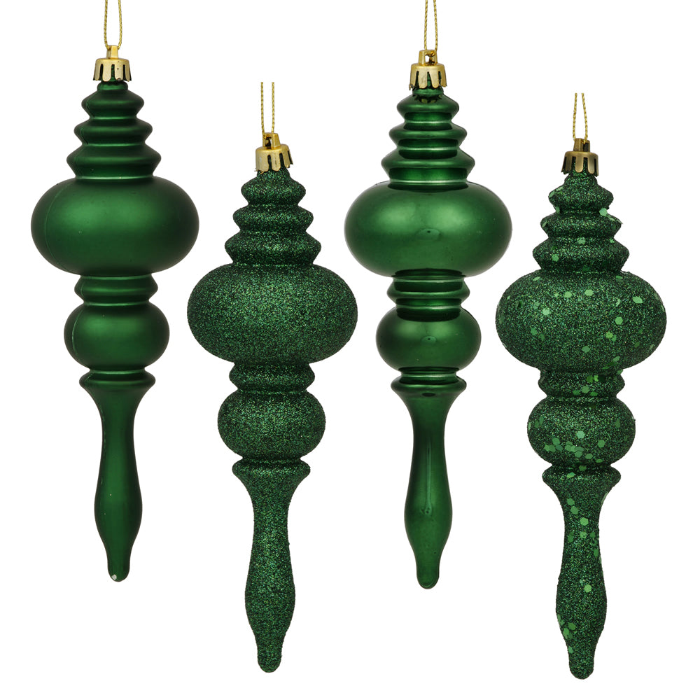 Vickerman 7 in. Emerald Finial Christmas Ornament