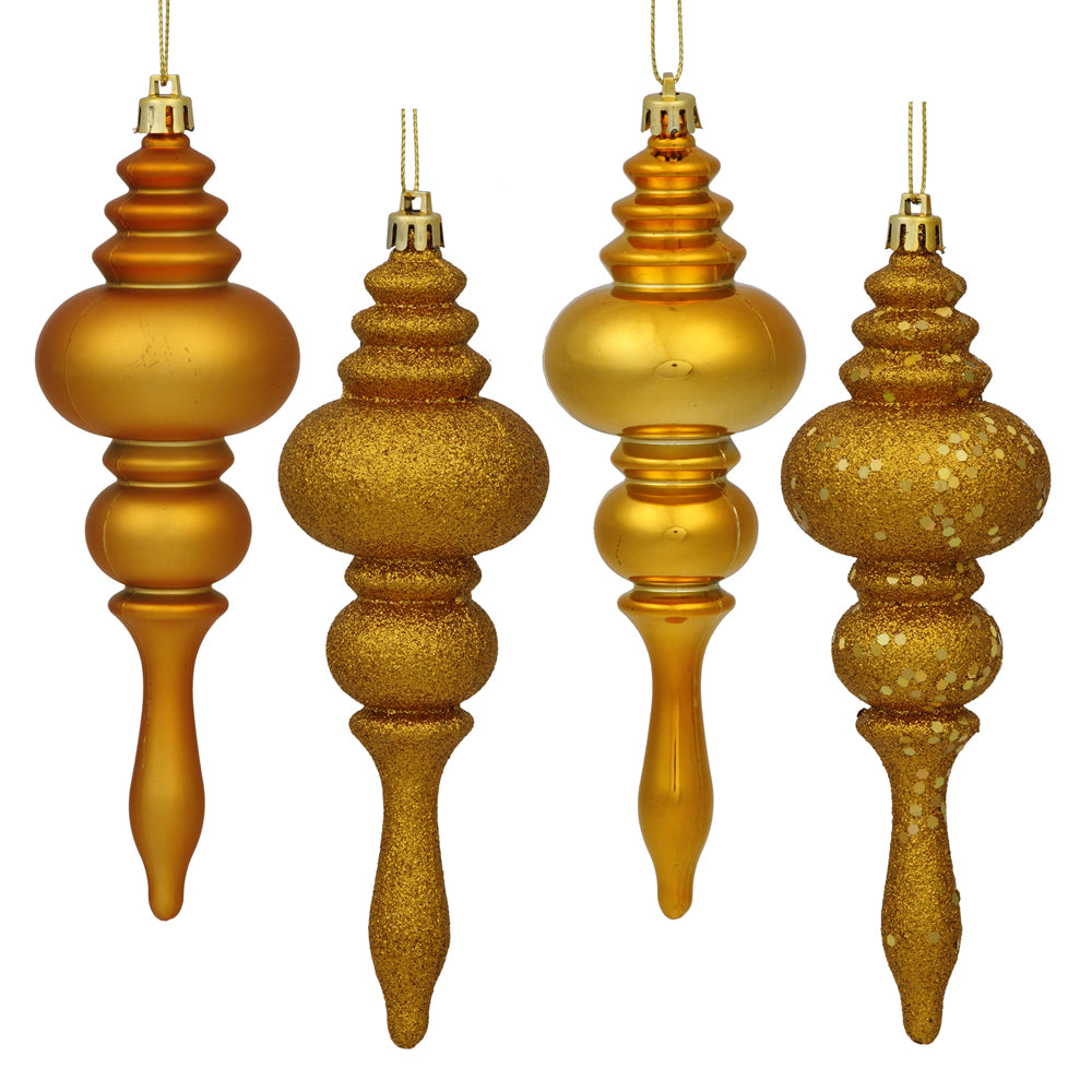 Vickerman 7 in. Antique Gold Finial Christmas Ornament