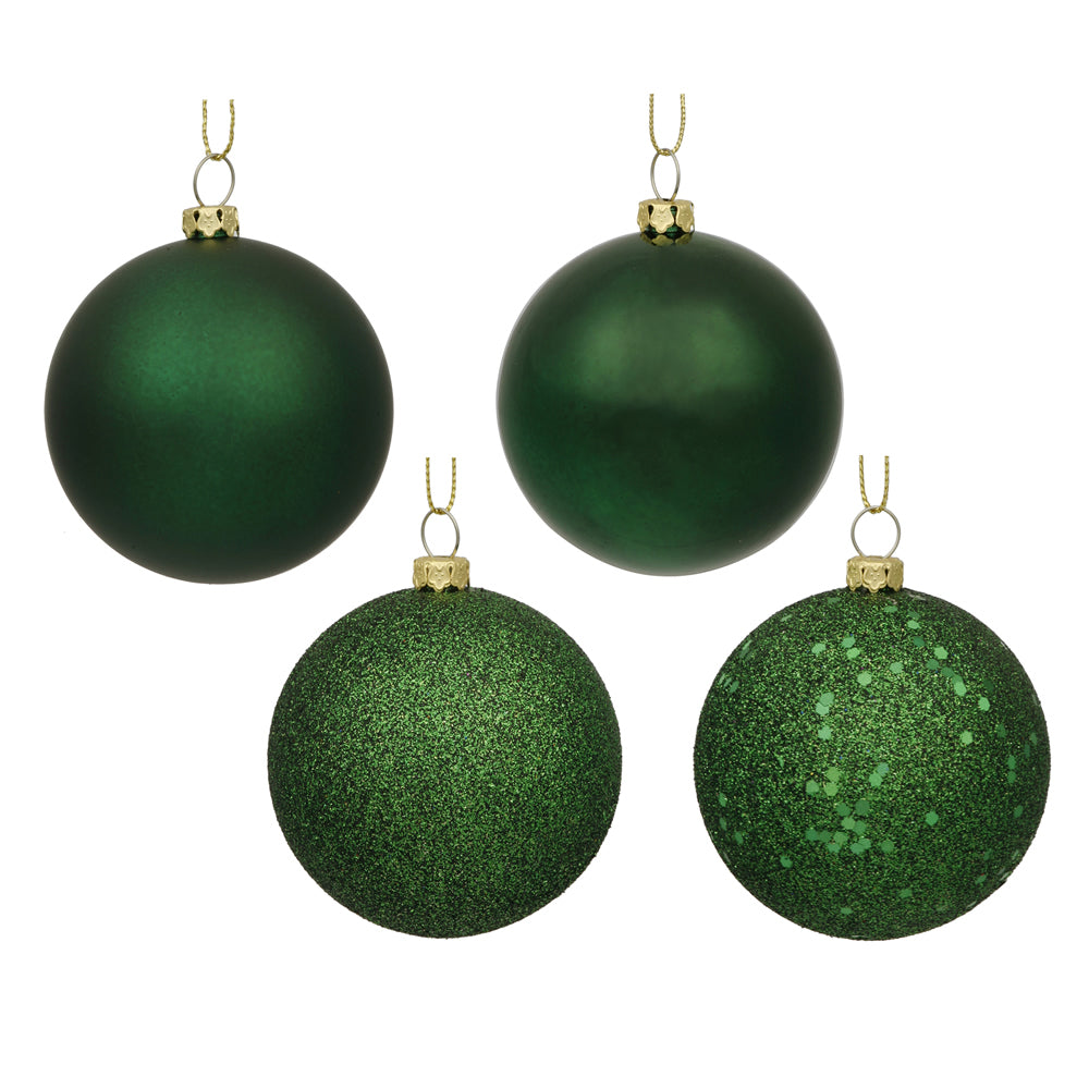 Vickerman 2.75 in. Emerald Ball 4-Finish Asst Christmas Ornament