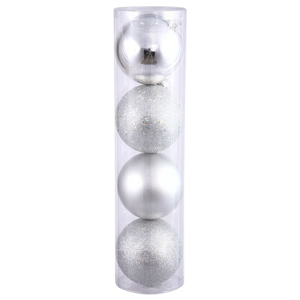 Vickerman 10 in. Silver Ball Christmas Ornament