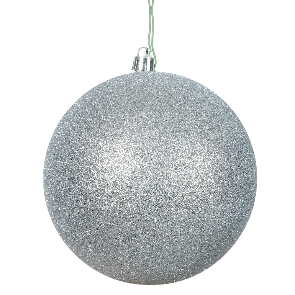 Vickerman 3 in. Silver Glitter Ball Christmas Ornament